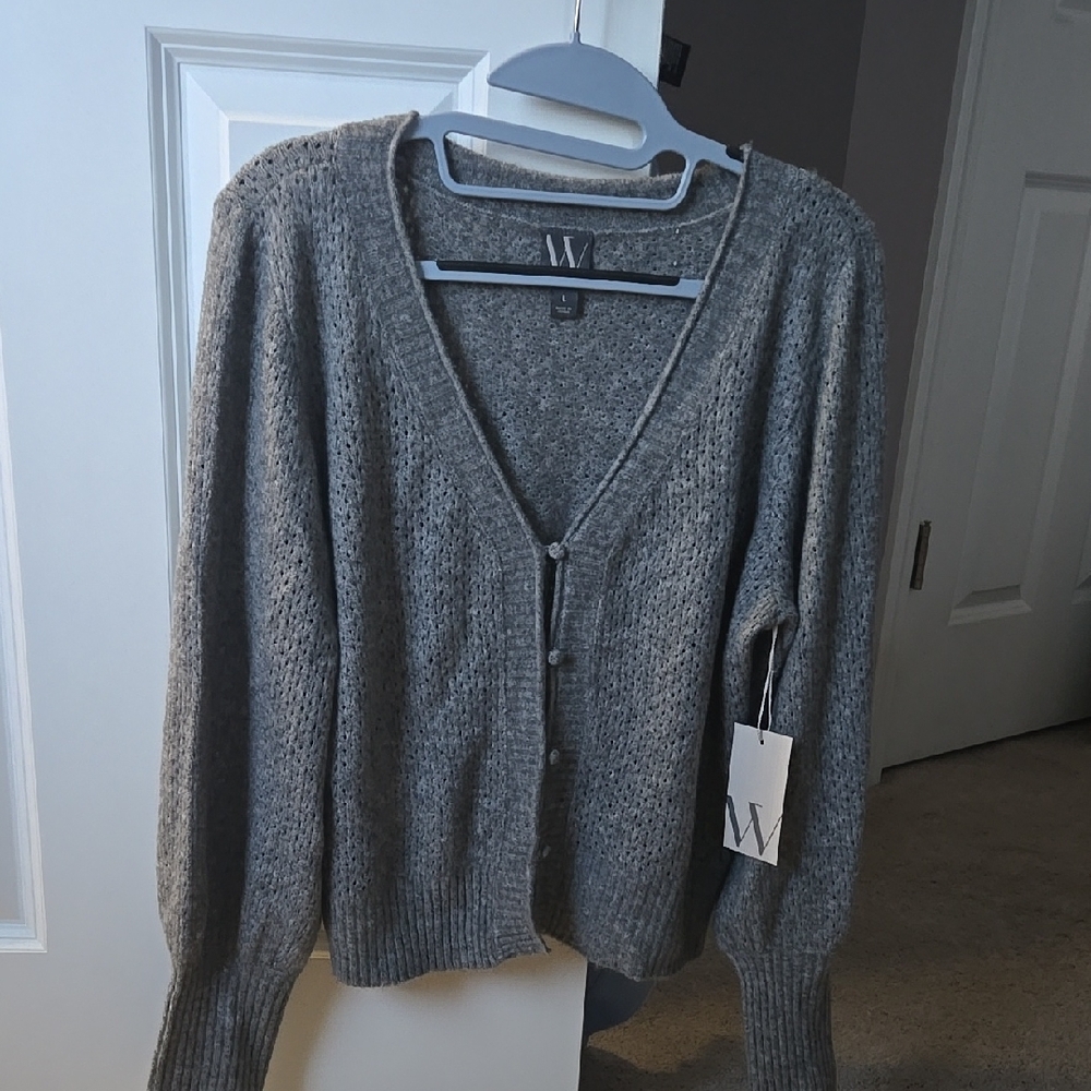Worthington Womens V Neck Long Sleeve Button Cardigan